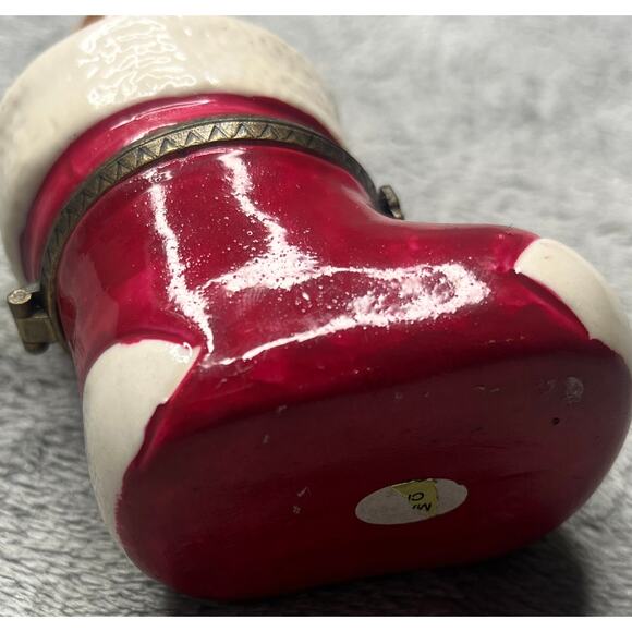 Christmas‎ Stocking Stuffed With Toys Hinged Trinket Box With Doll Trinket - Picture 3 of 11